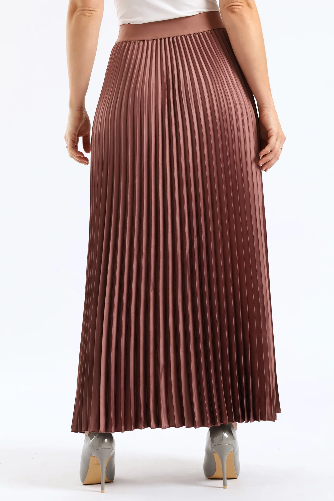Pleated Satin Maxi Skirt - Mauve sold by Edgars product image thumbnail 4
