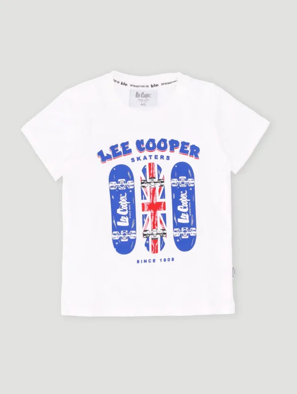 Boys Shortsleeve Francis Tee - White sold by Edgars