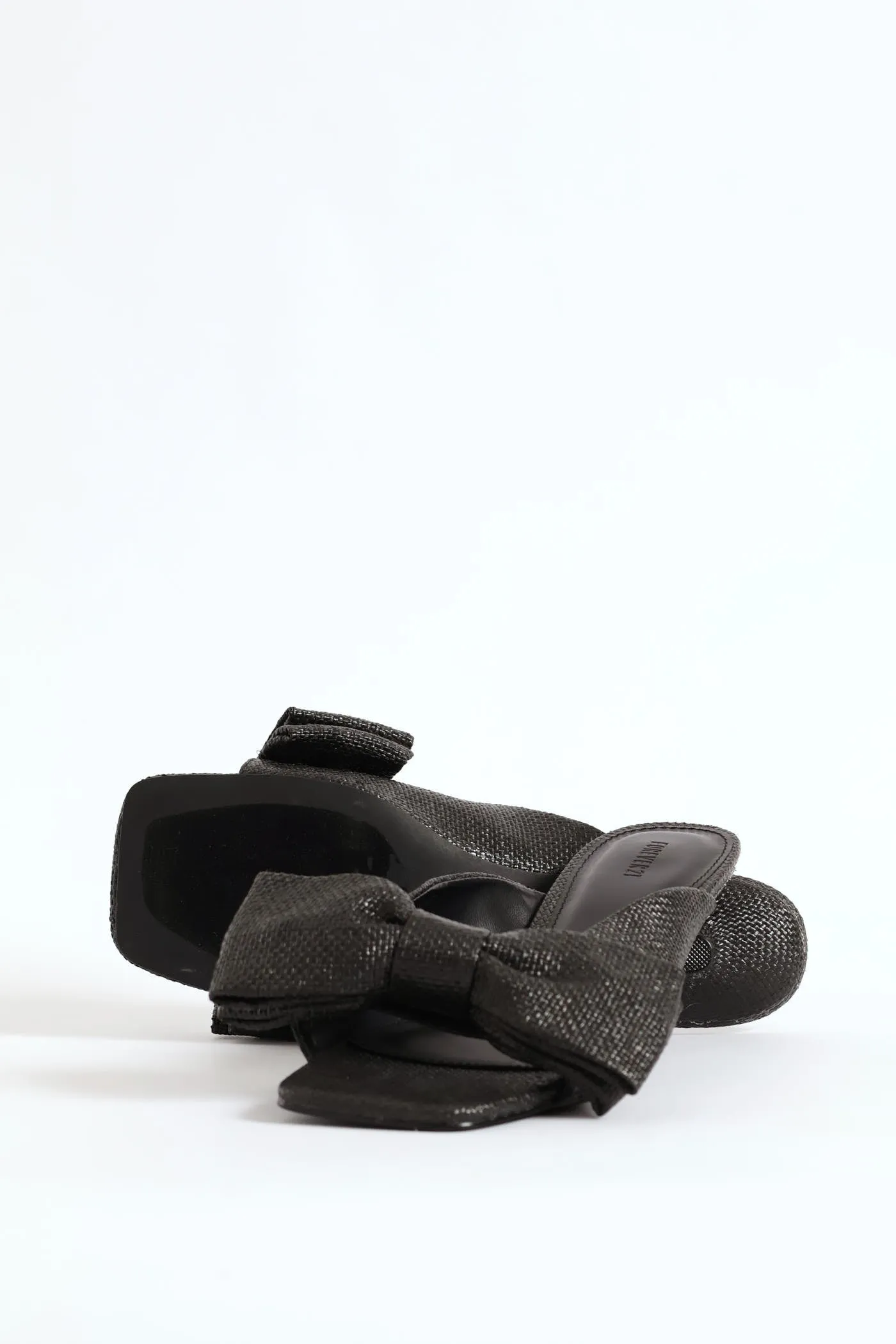 Open Toe Platform Kitten Heel - Black sold by Edgars