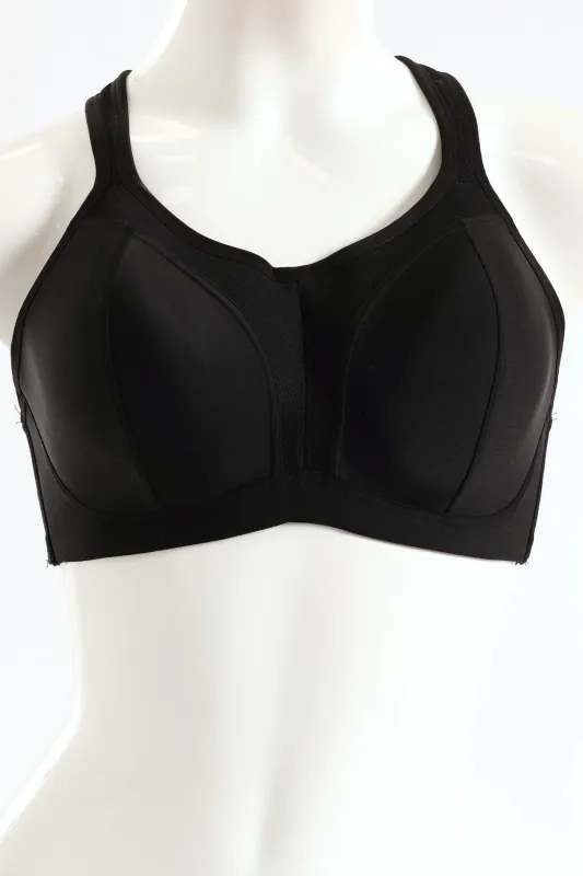 Microfibre Mesh Non-Wired Padded Sports Bra - Black sold by Edgars