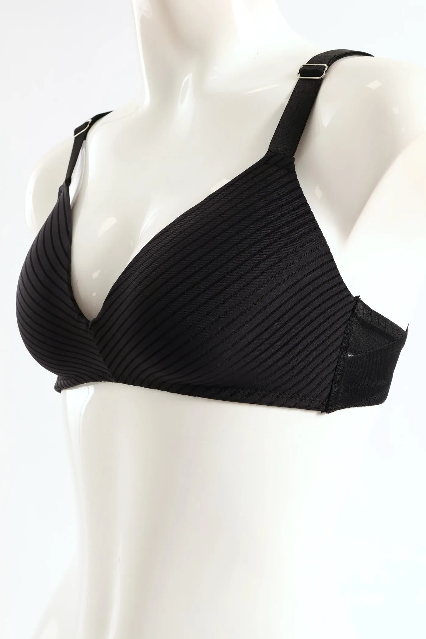 Stripe Molded Non-Wired A-Line Bra - Black sold by Edgars product image thumbnail 3
