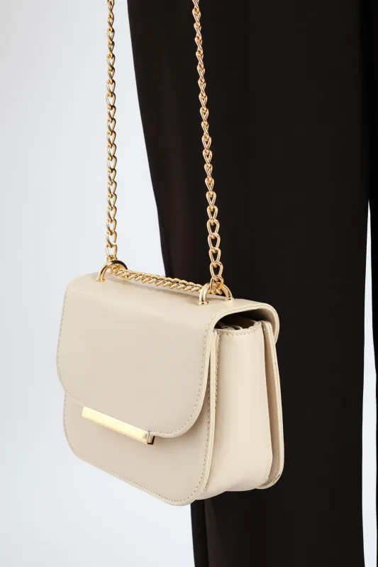 Gold Hardware Satchel - Beige sold by Edgars