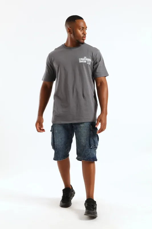 Horizon Front & Back Print Tee - Grey sold by Edgars