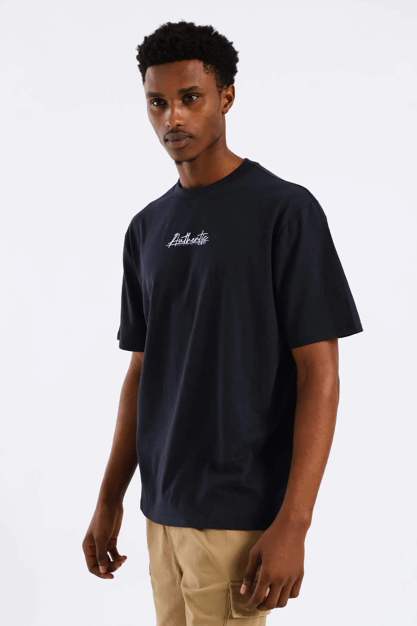 Authentic Basic Print Tee - Navy sold by Edgars product image thumbnail 3