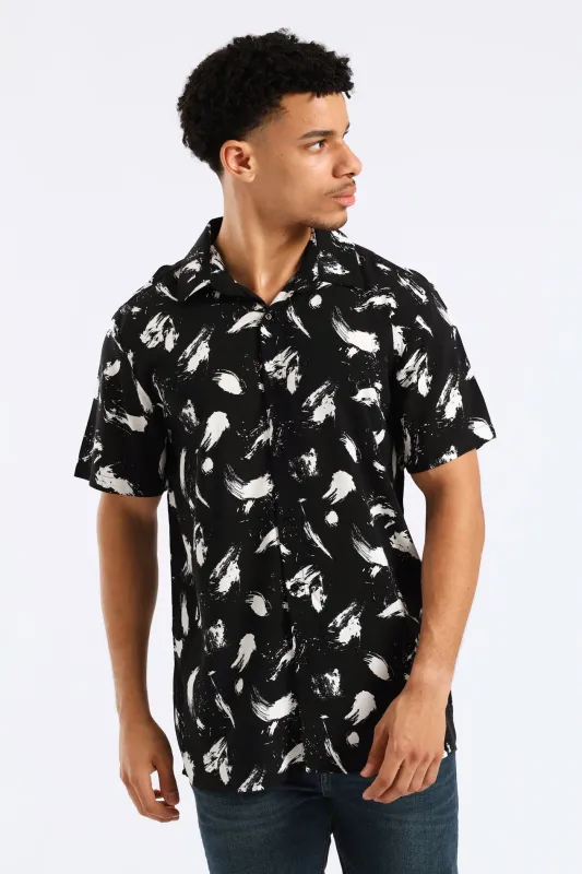 Splash Viscose Print Tee - Black sold by Edgars