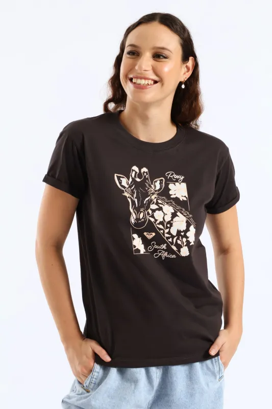 SA Giraffe Tee - Black sold by Edgars