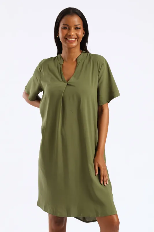 Mandarin Shift Dress - Jungle Green sold by Edgars