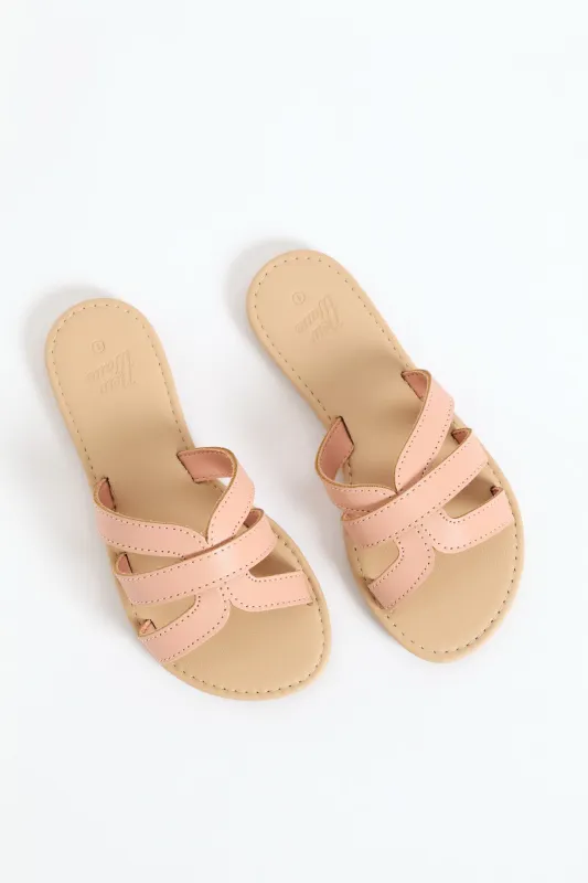 Girls Mule Sandal - Blush sold by Edgars
