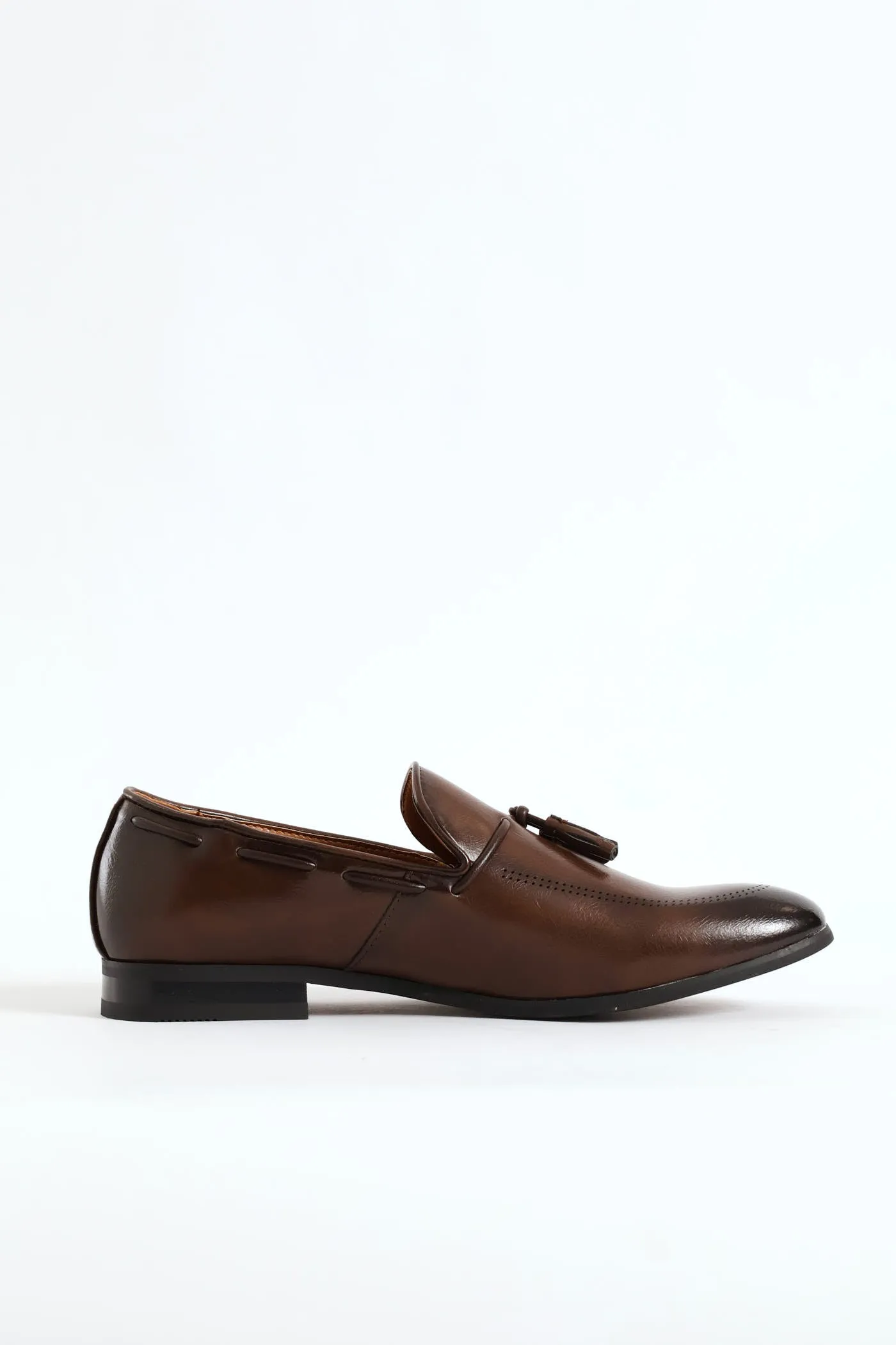 Lazer Punched Detail Tassel Loafer - Brown sold by Edgars product image thumbnail 2