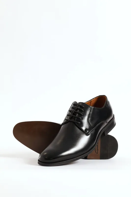 Plain Toe Smart Derby Shoe - Black sold by Edgars