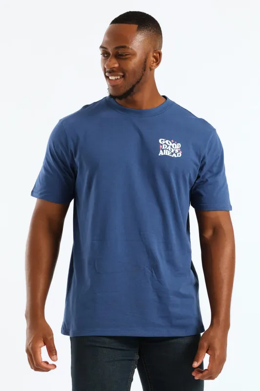 Good Days Front & Back Tee - Blue sold by Edgars