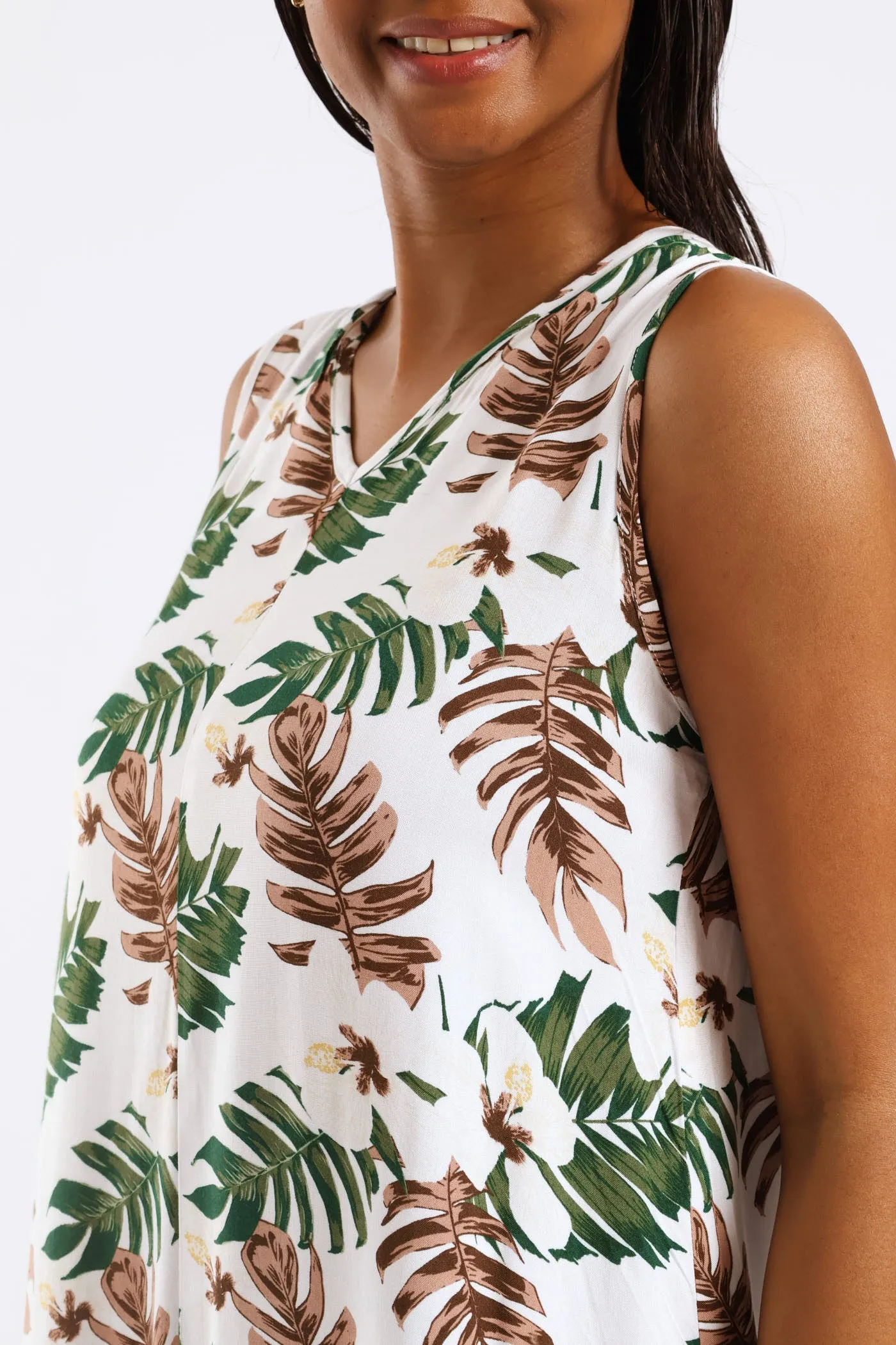 Frill Hem Hi-Lo Printed Shift Mini Dress - White sold by Edgars product image thumbnail 5