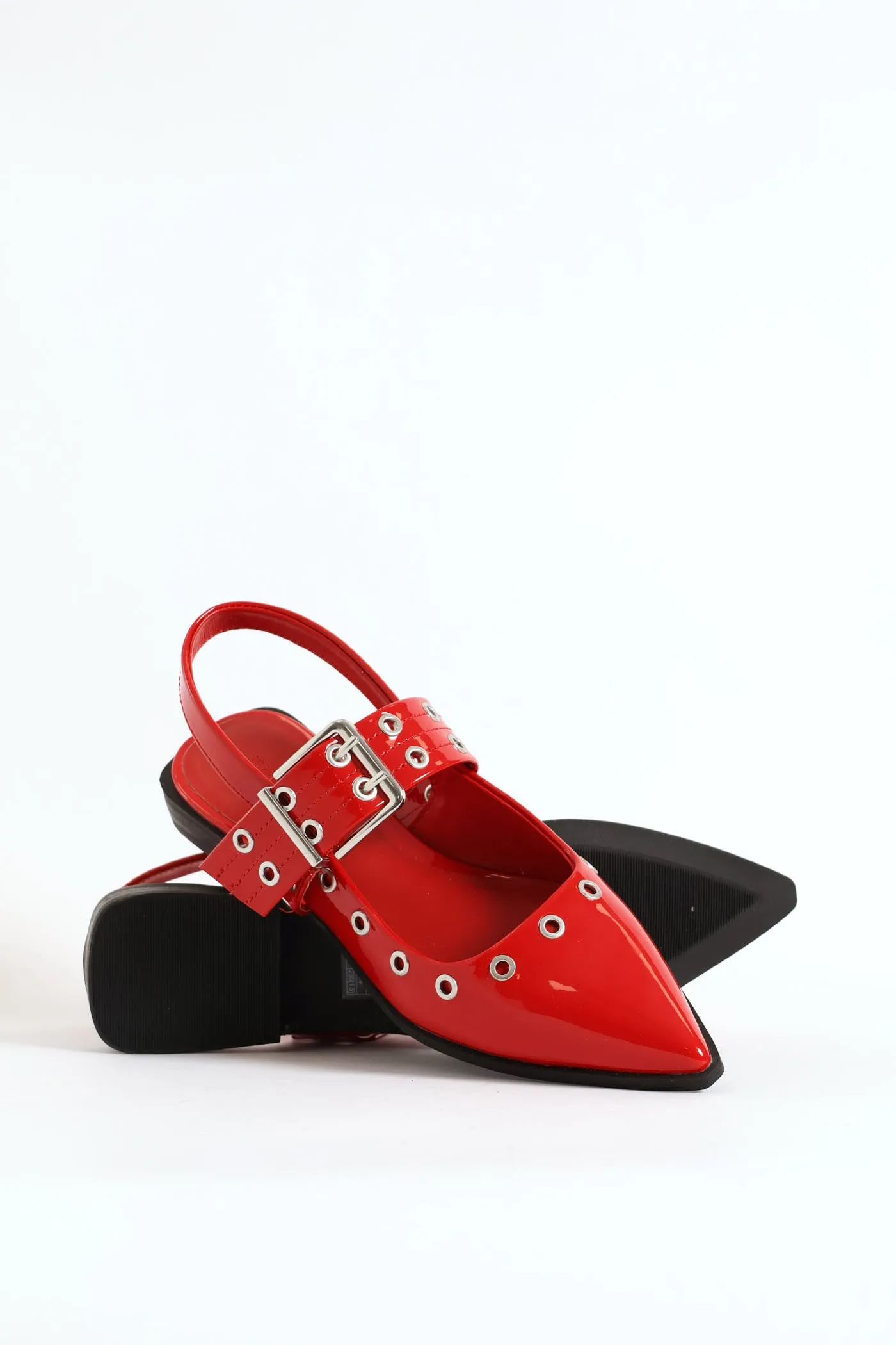 Single Sole Flat Mule - Red sold by Edgars