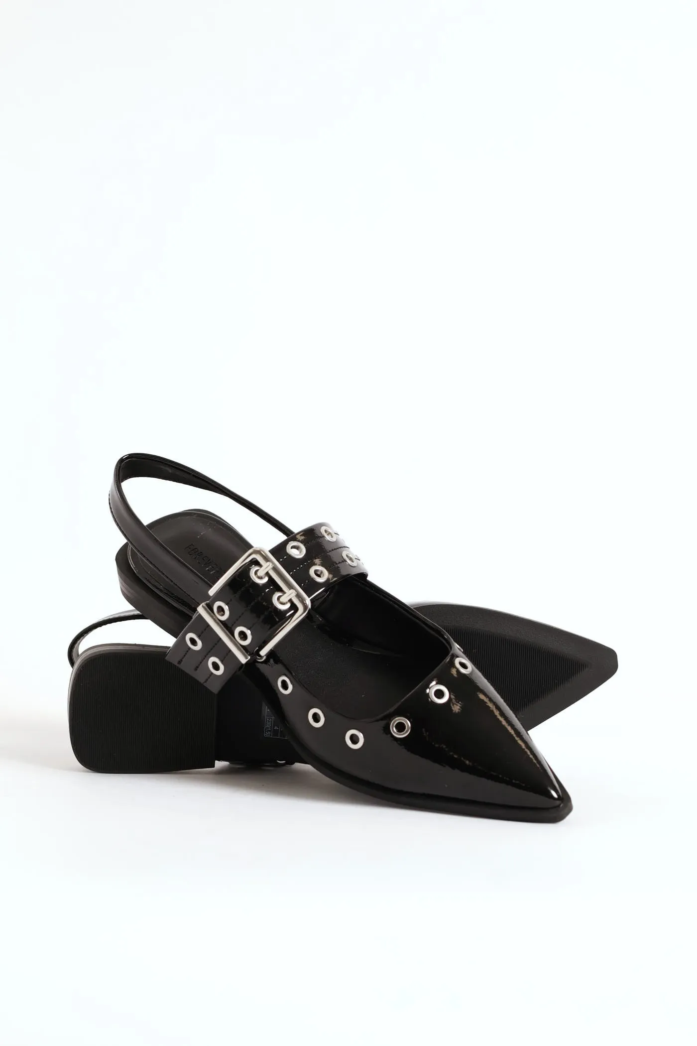 Single Sole Flat Mule - Black sold by Edgars