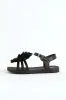 Girls Flower Moulded Sandal - Black sold by Edgars