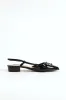 Patent Slingback Self Color Trim Mule - Black sold by Edgars