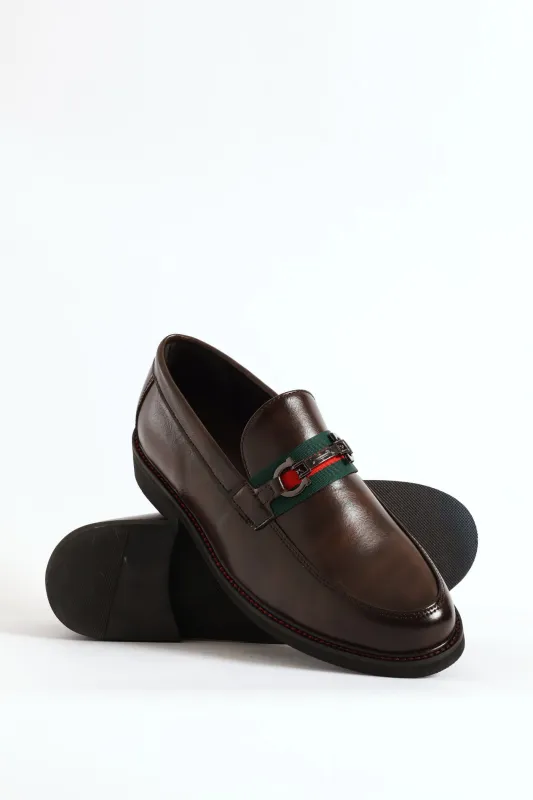 Tape & Trim Upper Detail Slip On Formal Shoe - Chocolate sold by Edgars