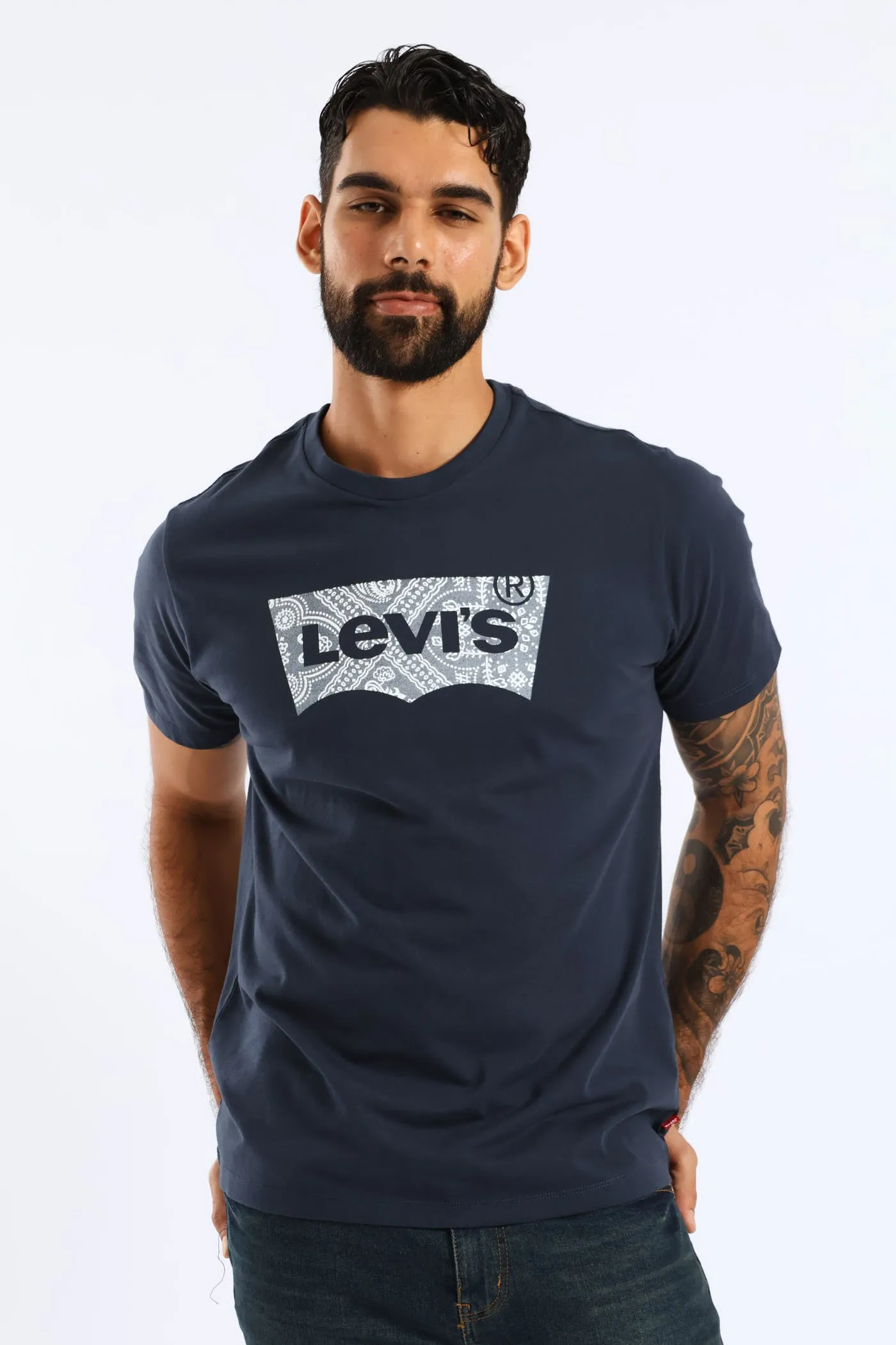 Graphic Crewneck Tee - Navy sold by Edgars