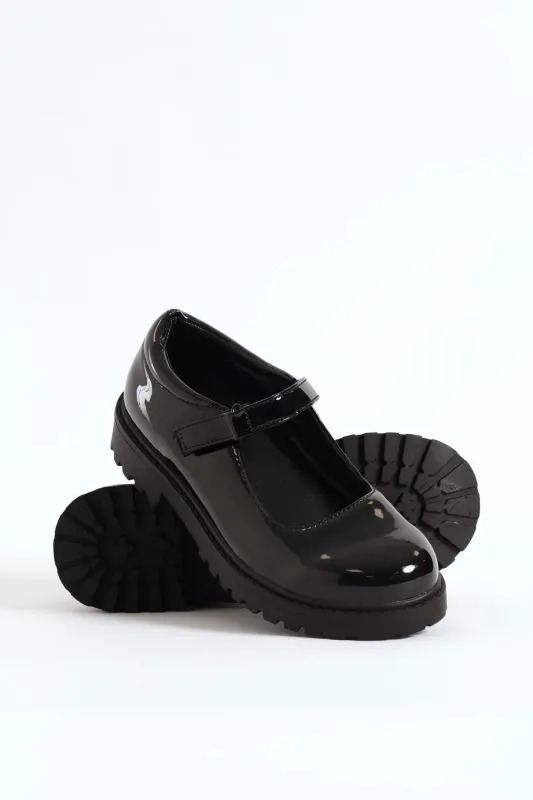 Girls Patent Mary Jane Shoe - Black sold by Edgars