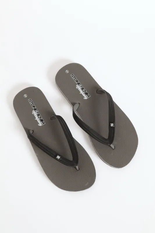 Printed Rubber Flip Flop - Grey sold by Edgars