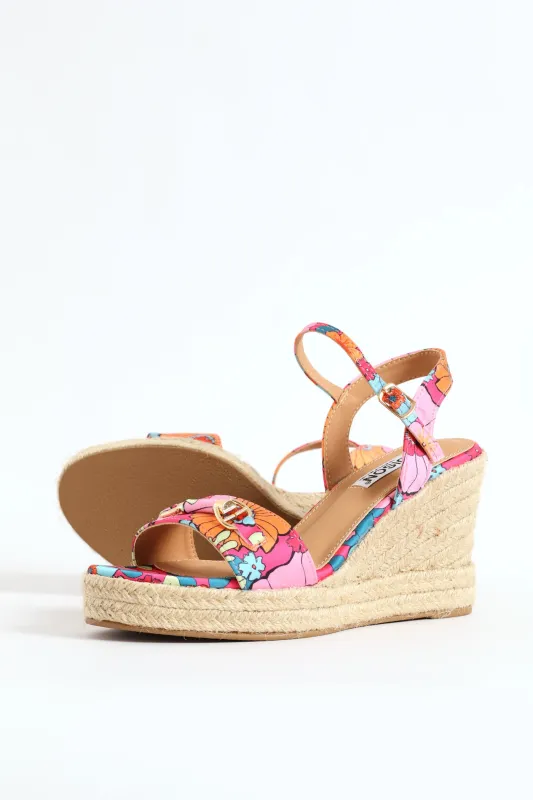 Floral Espadrille Wedge Heel - Pink sold by Edgars