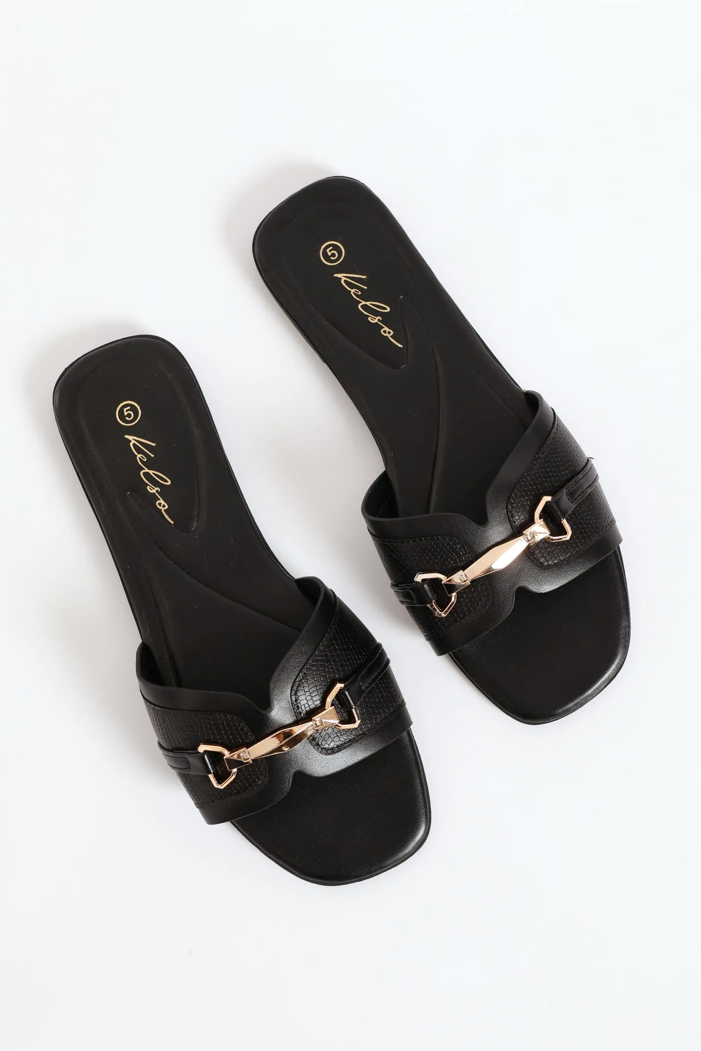 Chain Detail Single Band Sandal - Black sold by Edgars