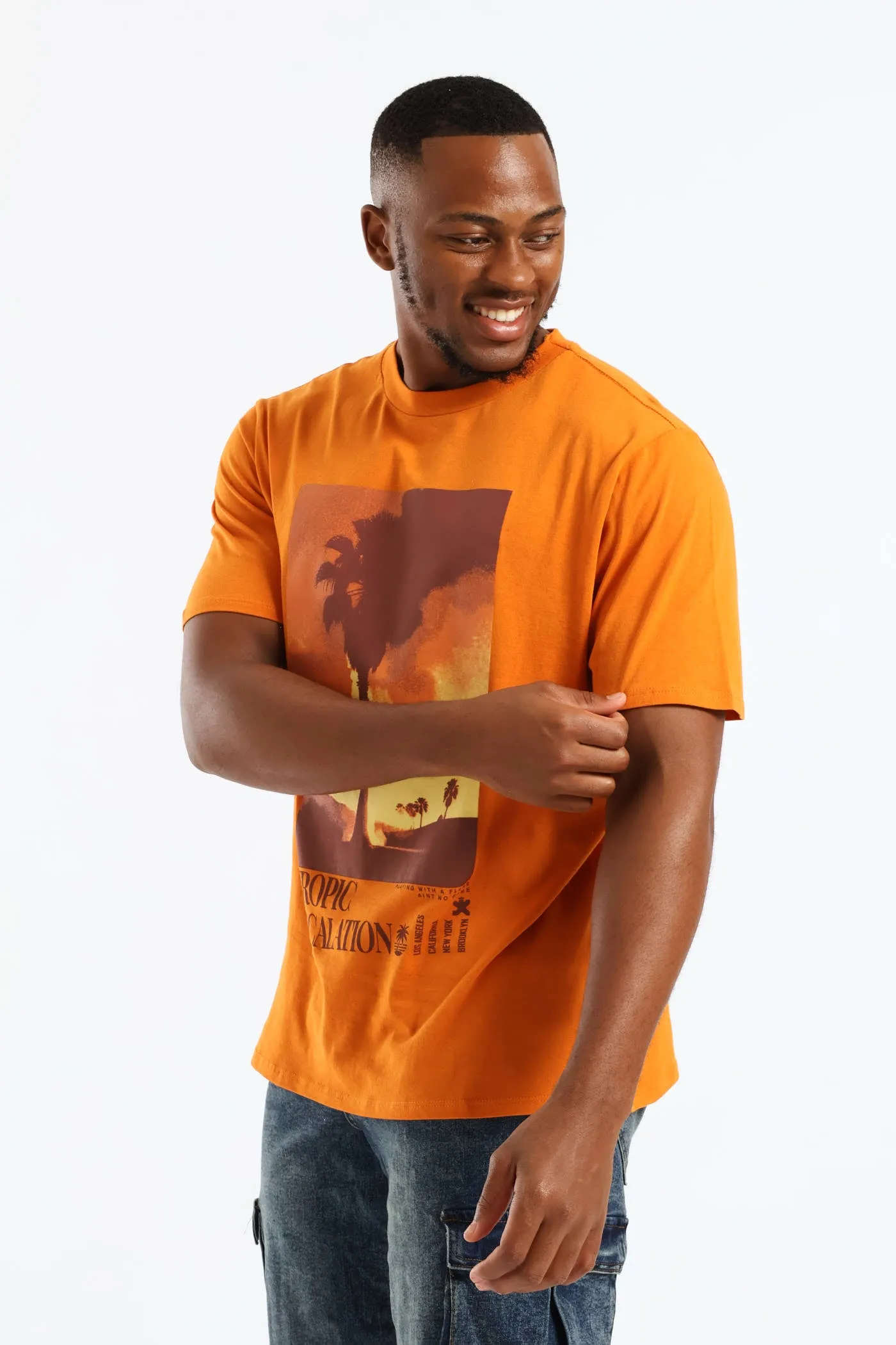 Tropical Print Tee - Orange sold by Edgars product image thumbnail 3