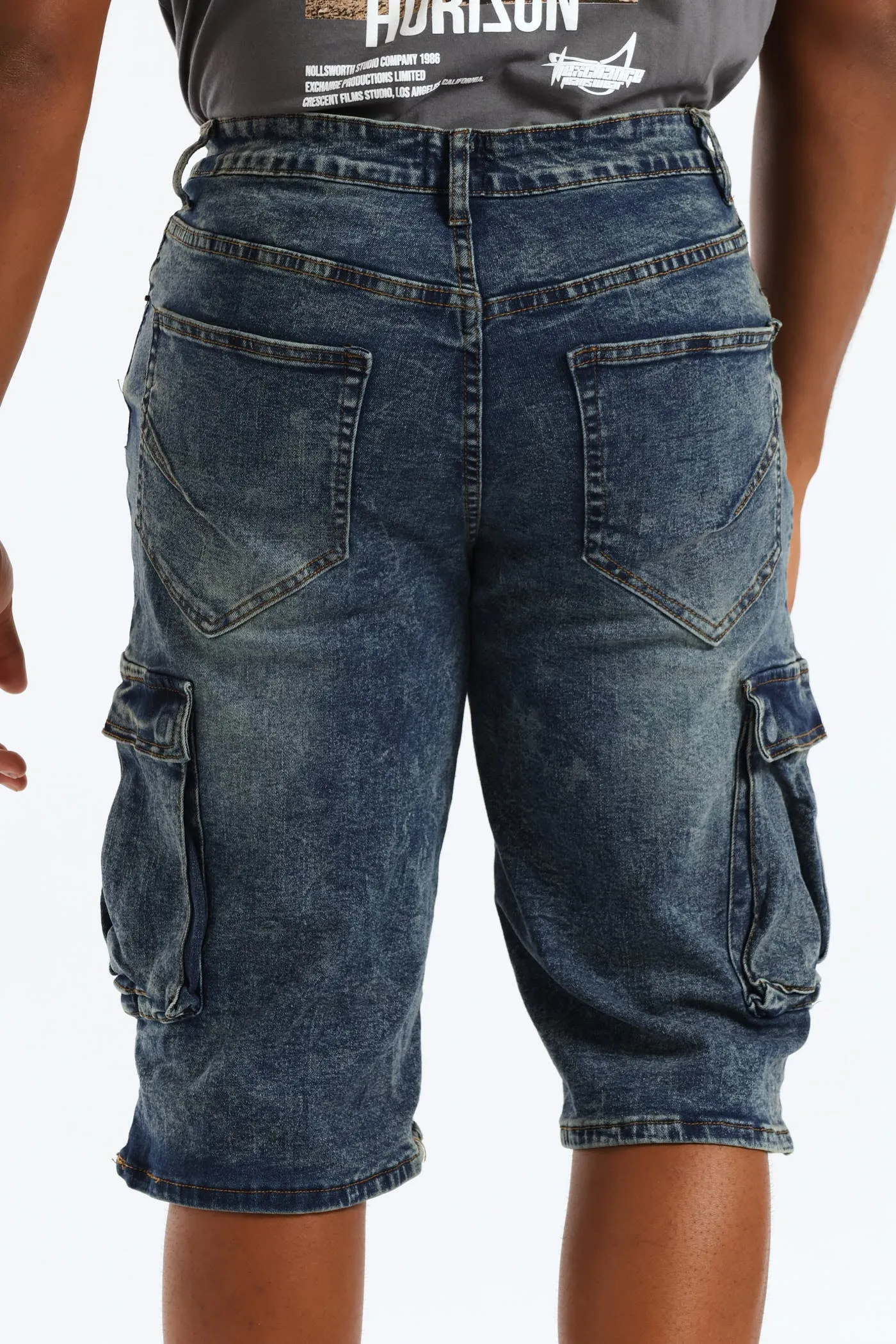 Baggy Cargo Denim Short - Dark Blue sold by Edgars product image thumbnail 4