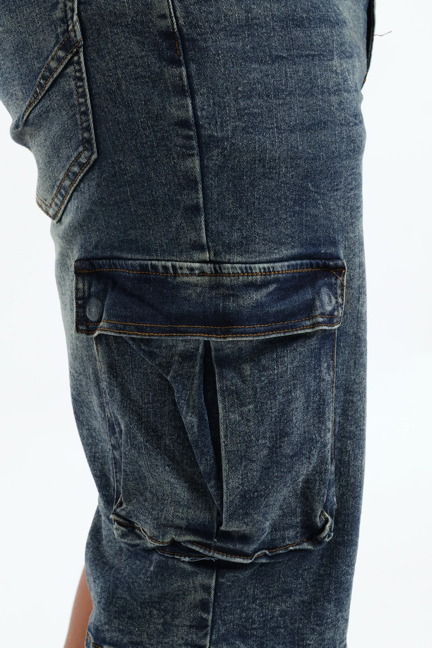 Baggy Cargo Denim Short - Dark Blue sold by Edgars product image thumbnail 5