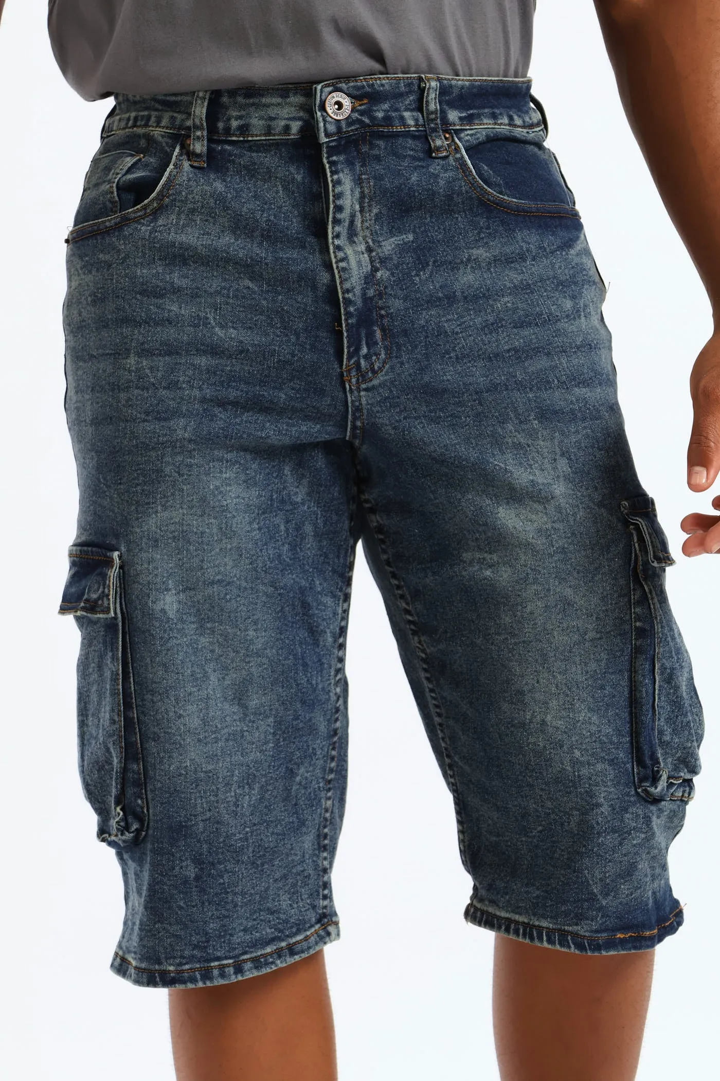 Baggy Cargo Denim Short - Dark Blue sold by Edgars product image thumbnail 2