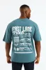 Car Oversized Print Tee - Teal sold by Edgars