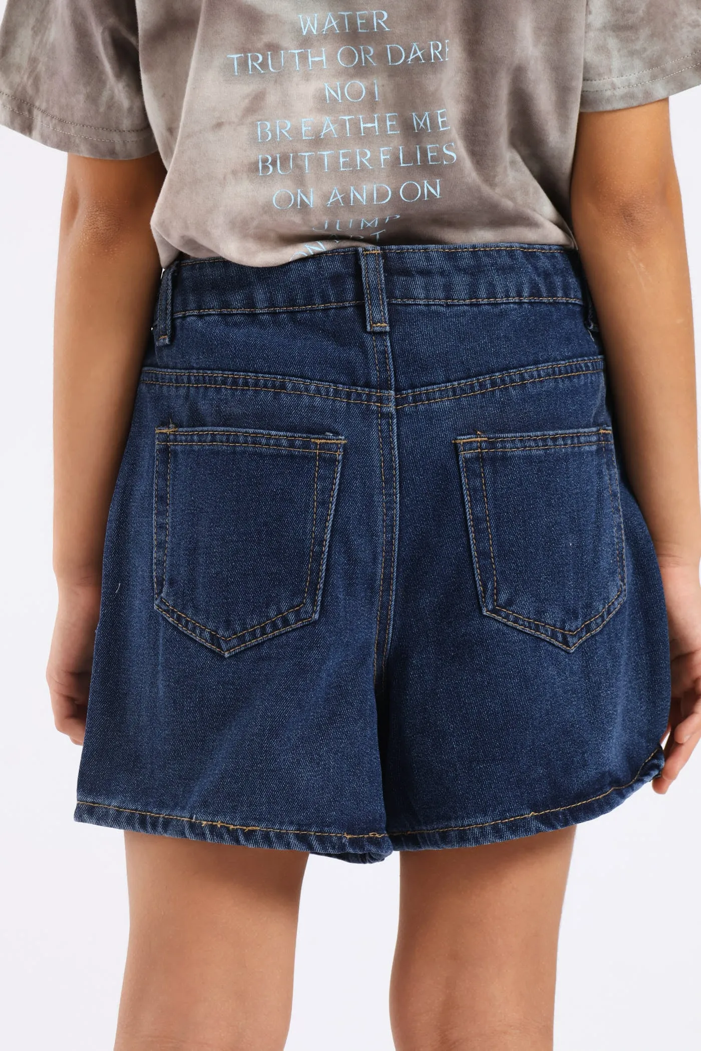 Girls Denim Wrap Skort - Dark Blue sold by Edgars product image thumbnail 2