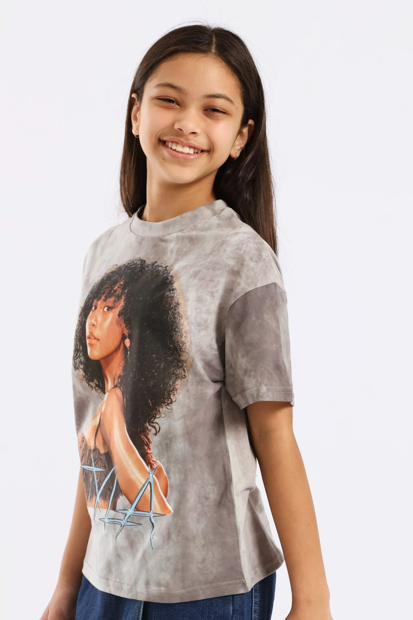 Girls Tyla Oversized Tee - Charcoal sold by Edgars product image thumbnail 3