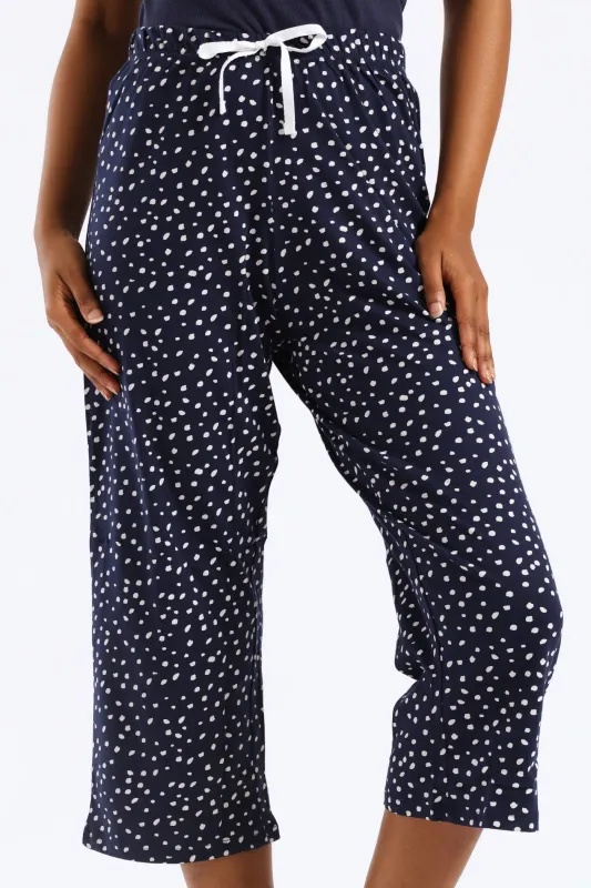 Spots Capri Pants - Navy sold by Edgars