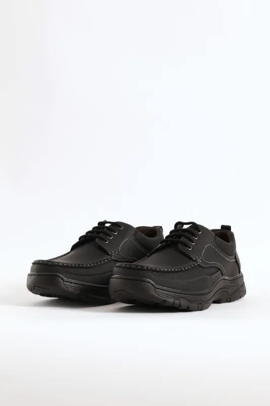 Chase Lace Up Worker Shoe - Black sold by Edgars