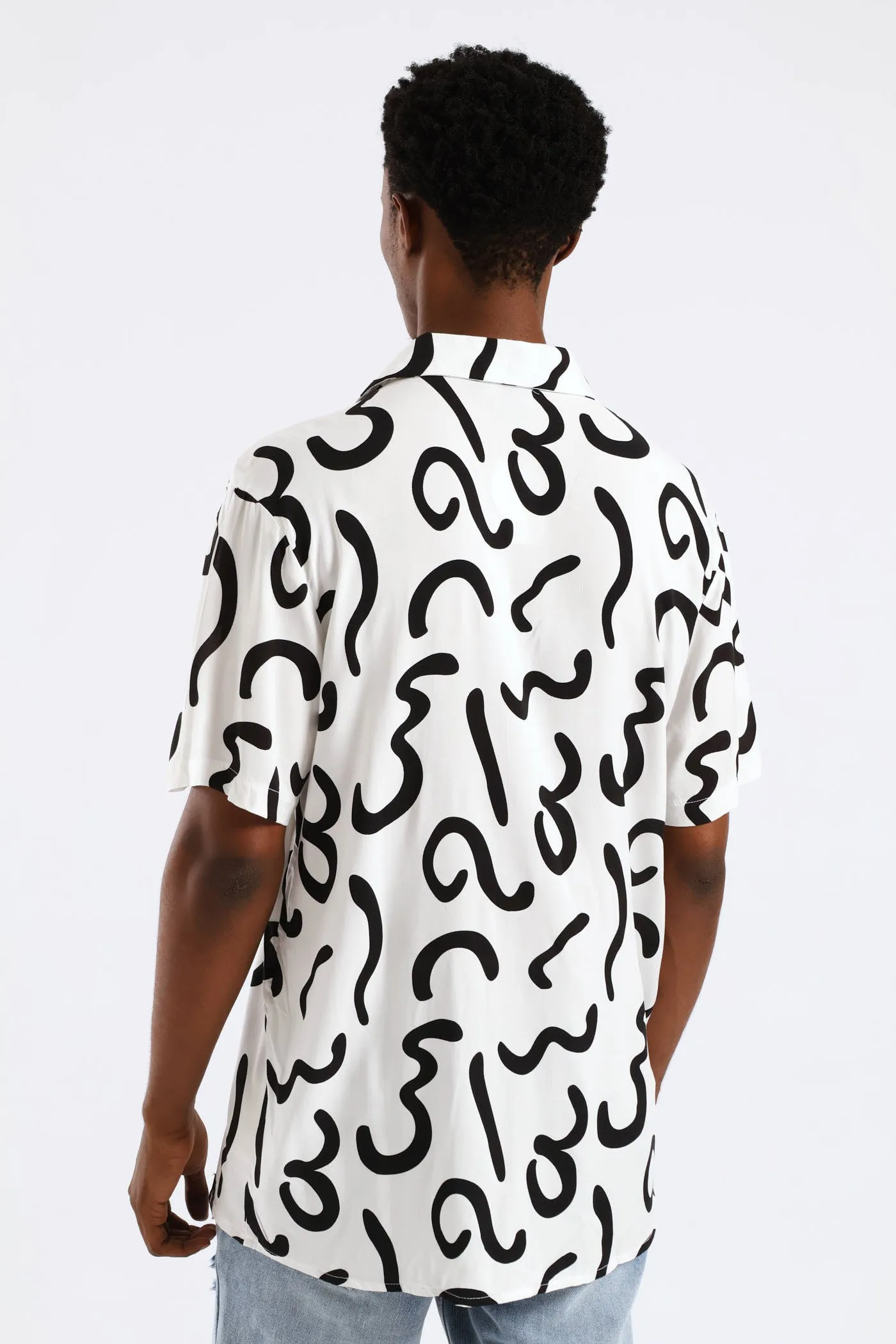 Print Viscose Shirt - White/Black sold by Edgars product image thumbnail 3
