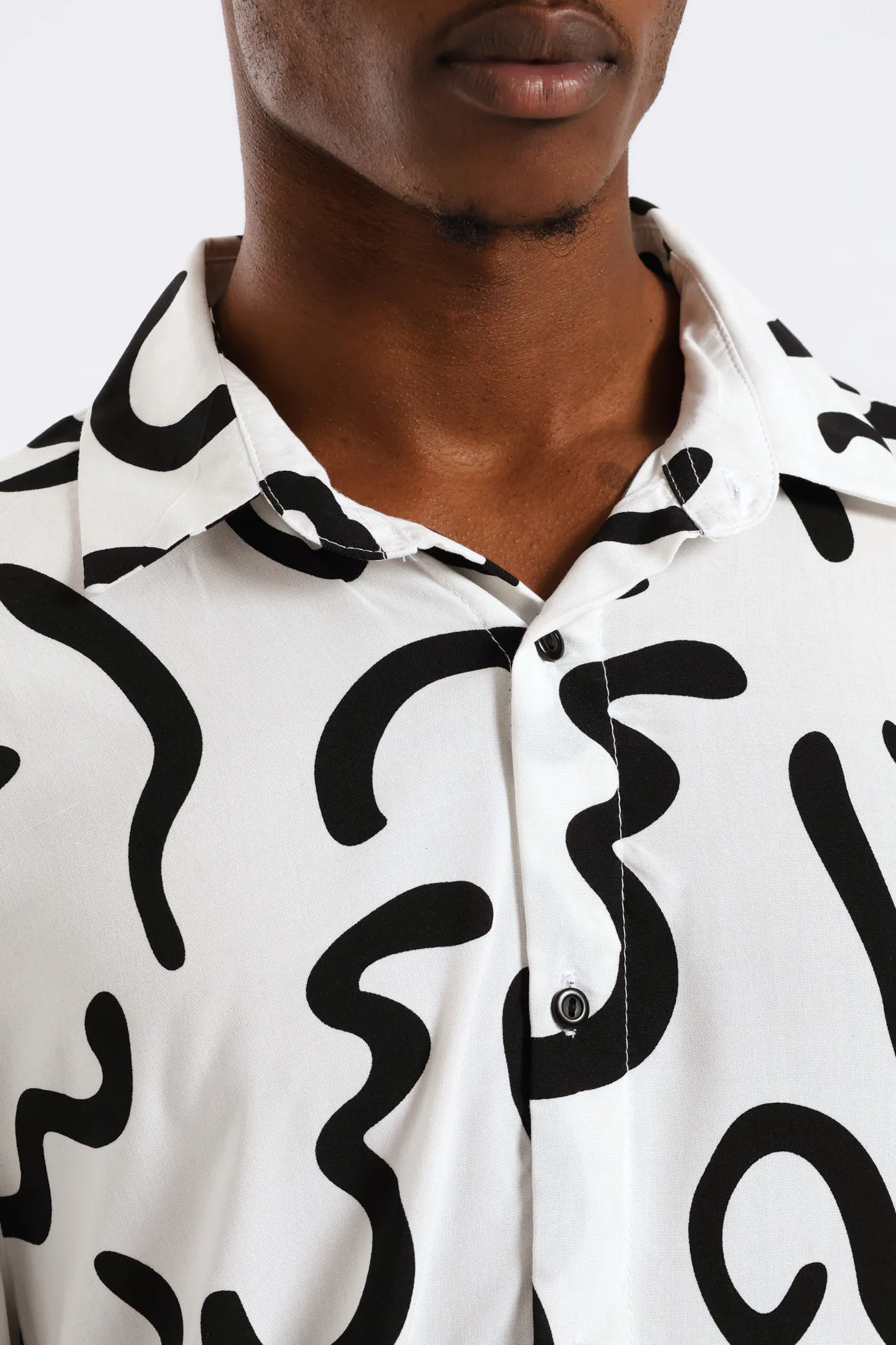 Print Viscose Shirt - White/Black sold by Edgars product image thumbnail 5
