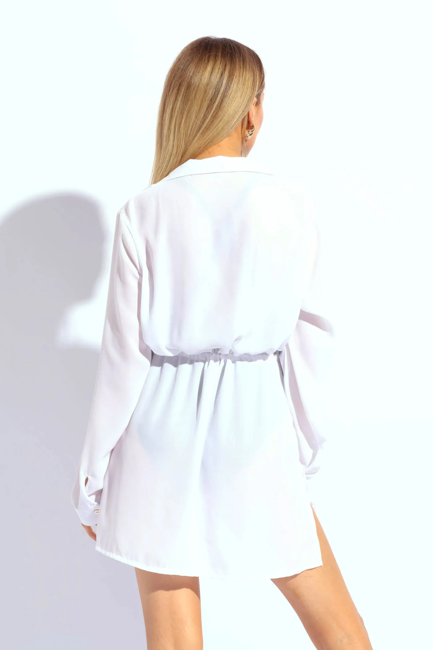 Georgette Drawstring Shirt Dress - White sold by Edgars product image thumbnail 4