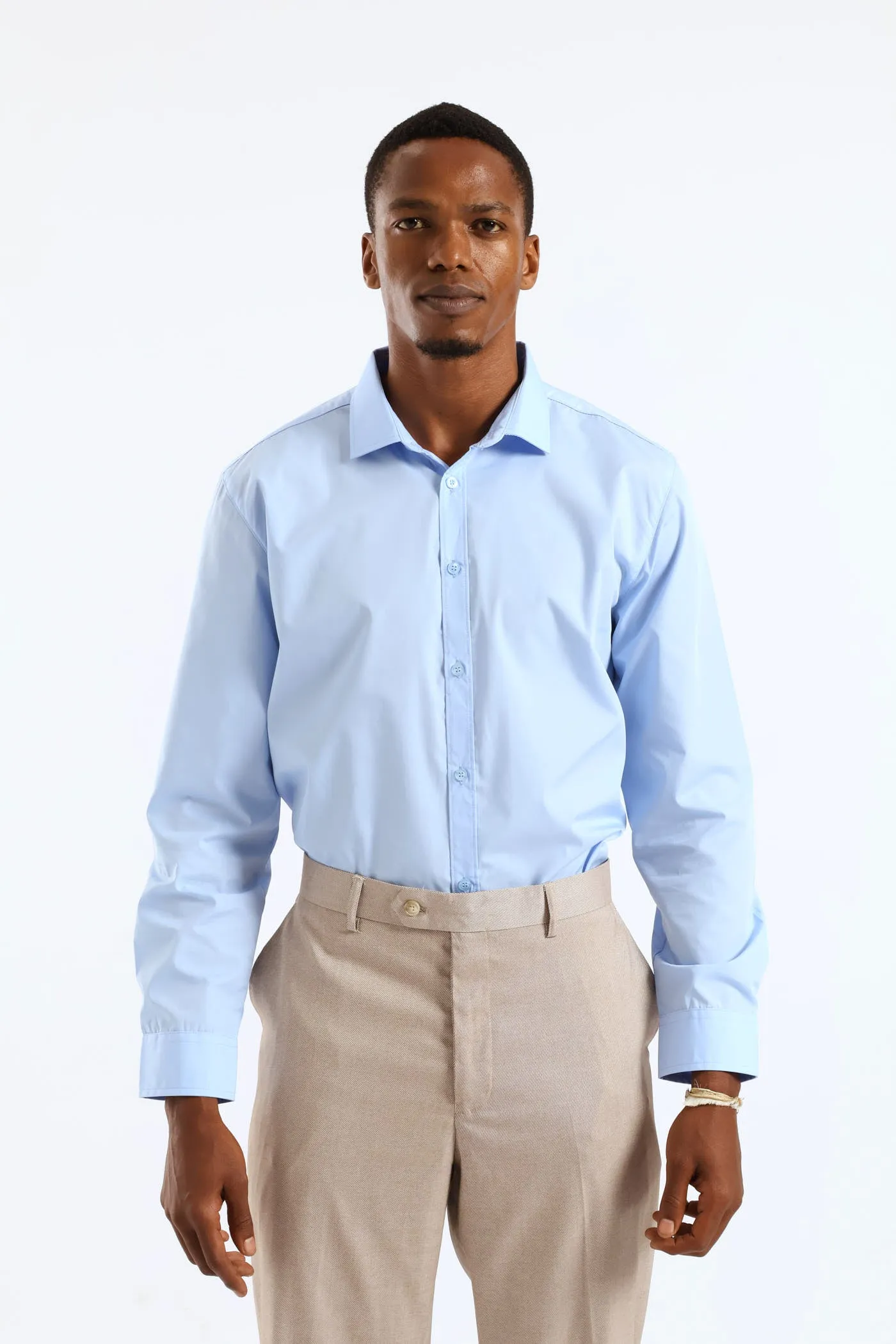 Easy Care Long Sleeve Shirt - Light Blue sold by Edgars