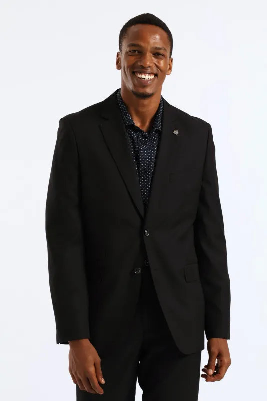 Regular Fit Viscose Blend Suit Jacket - Black made by Signature