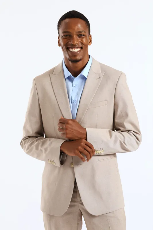 Regular Twill Suit Jacket  · Natural sold by Edgars