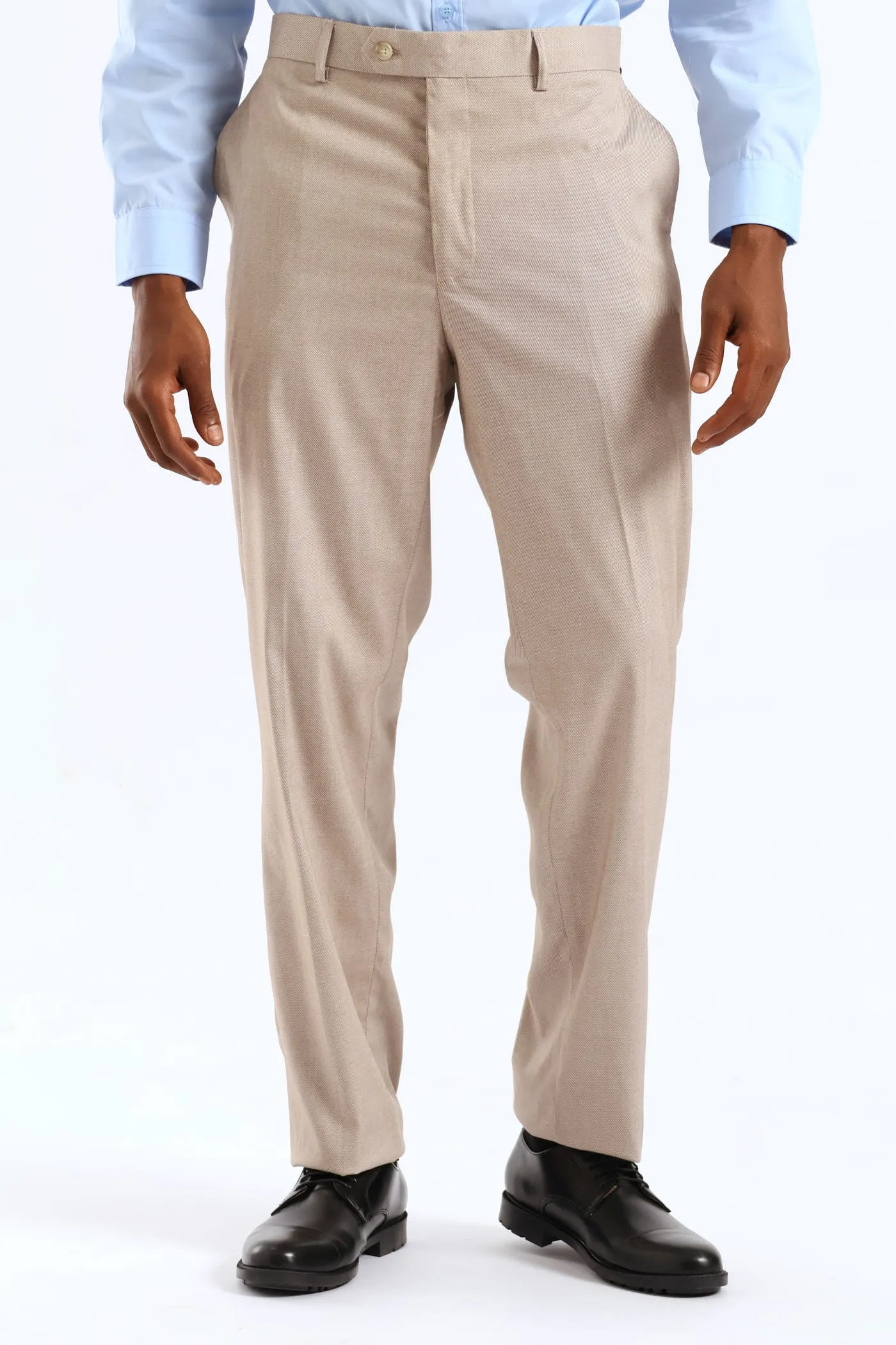 Regular Twill Suit Trousers - Natural sold by Edgars