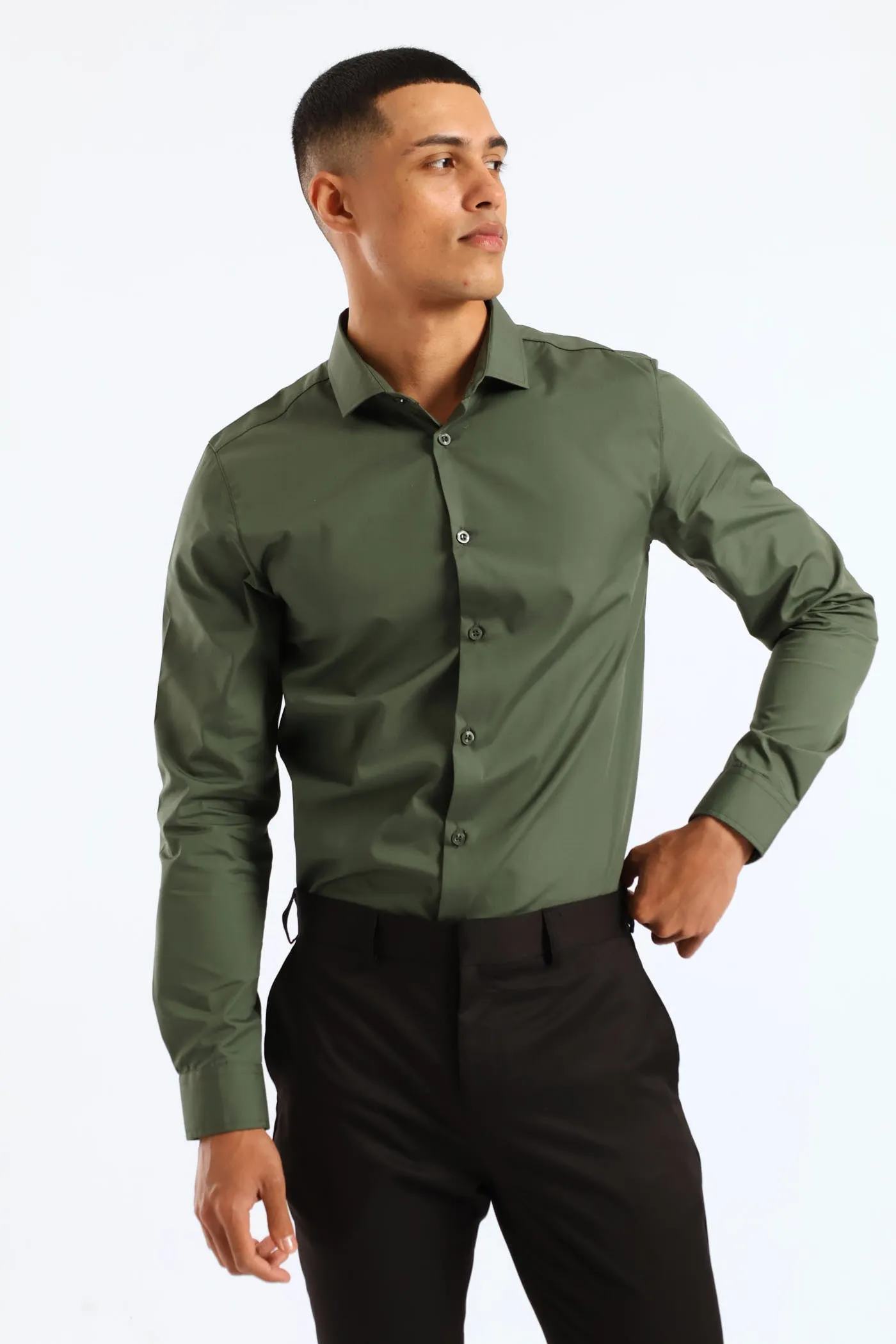 Easy Care Long Sleeve Shirt - Fatigue sold by Edgars