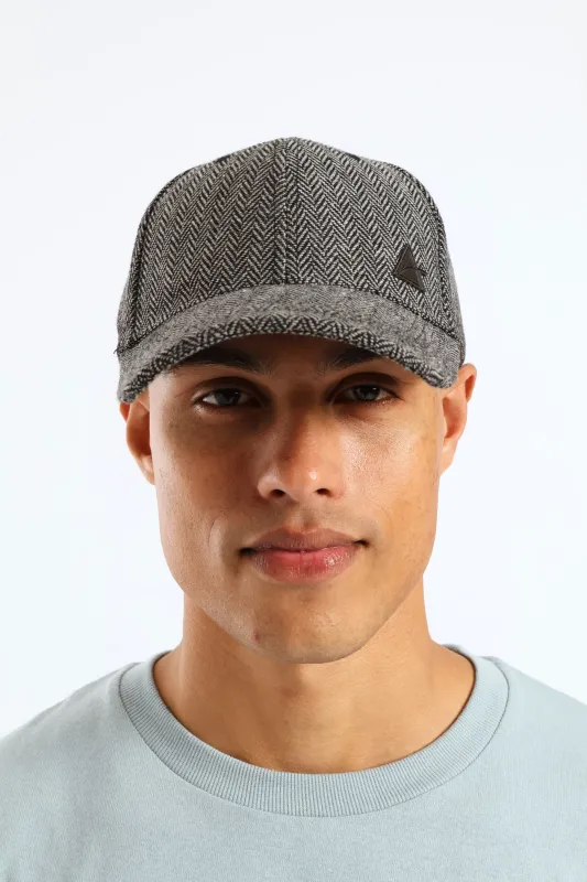 Metal Ingot Herring Bone Cap - Black sold by Edgars