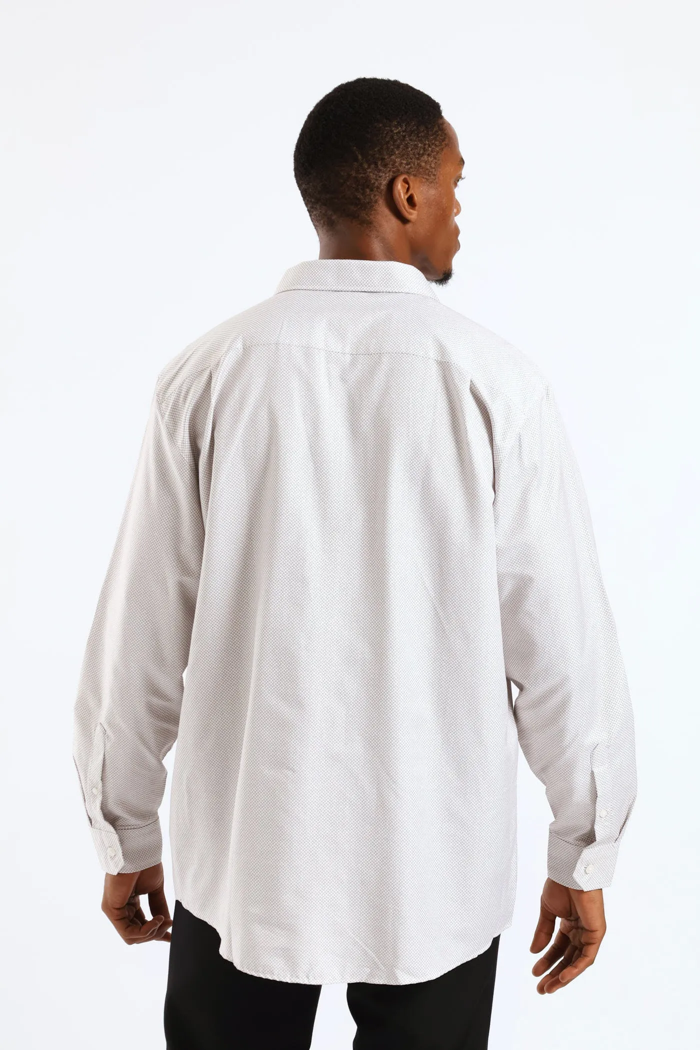 Regular Long Sleeve Spotted Textured Shirt - White/Beige sold by Edgars product image thumbnail 5