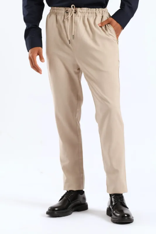 Elasticated Zip Detail Trouser - Neutral sold by Edgars