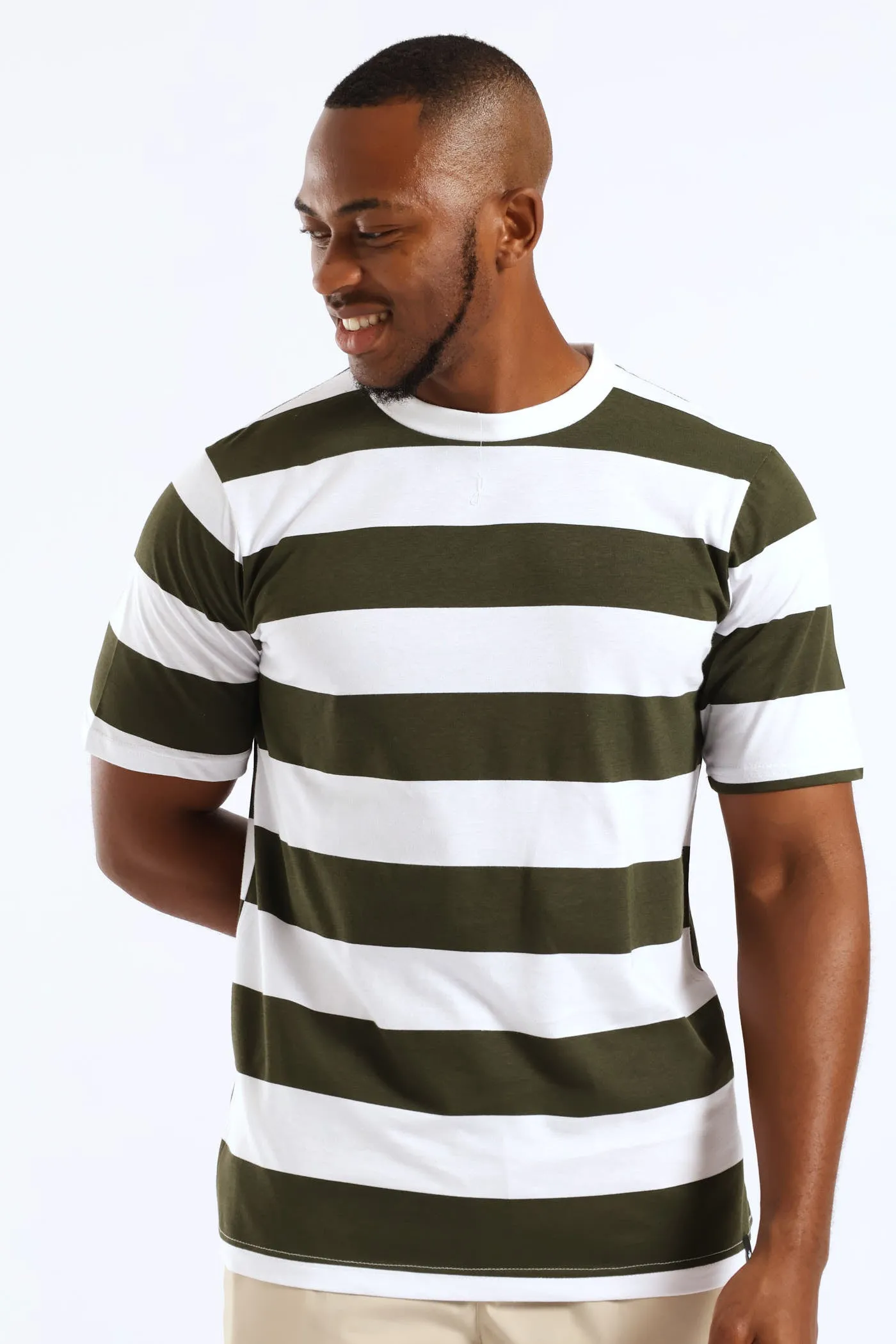 Rugby Stripe Tee - Fatigue sold by Edgars