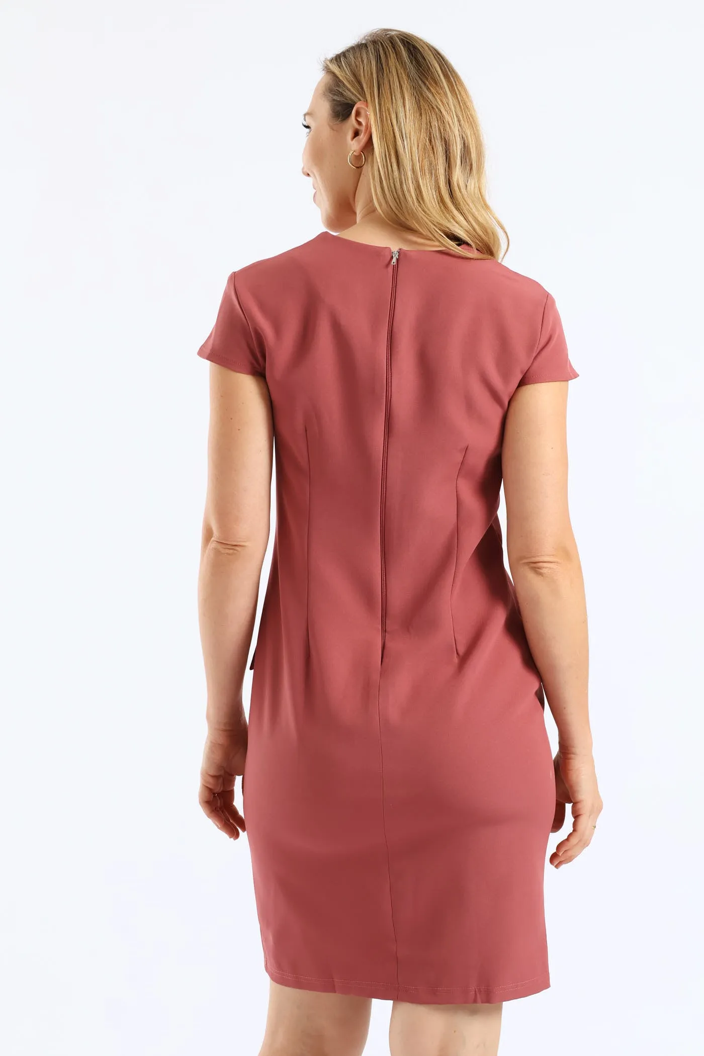 V-Notch Cap Sleeve Work Pencil Dress - Deco Rose sold by Edgars product image thumbnail 5
