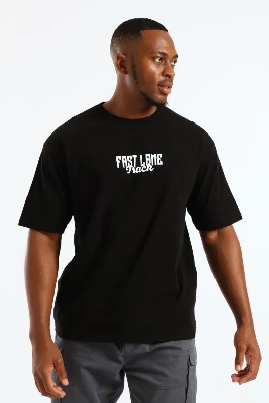 Car Oversized Print Tee - Black sold by Edgars