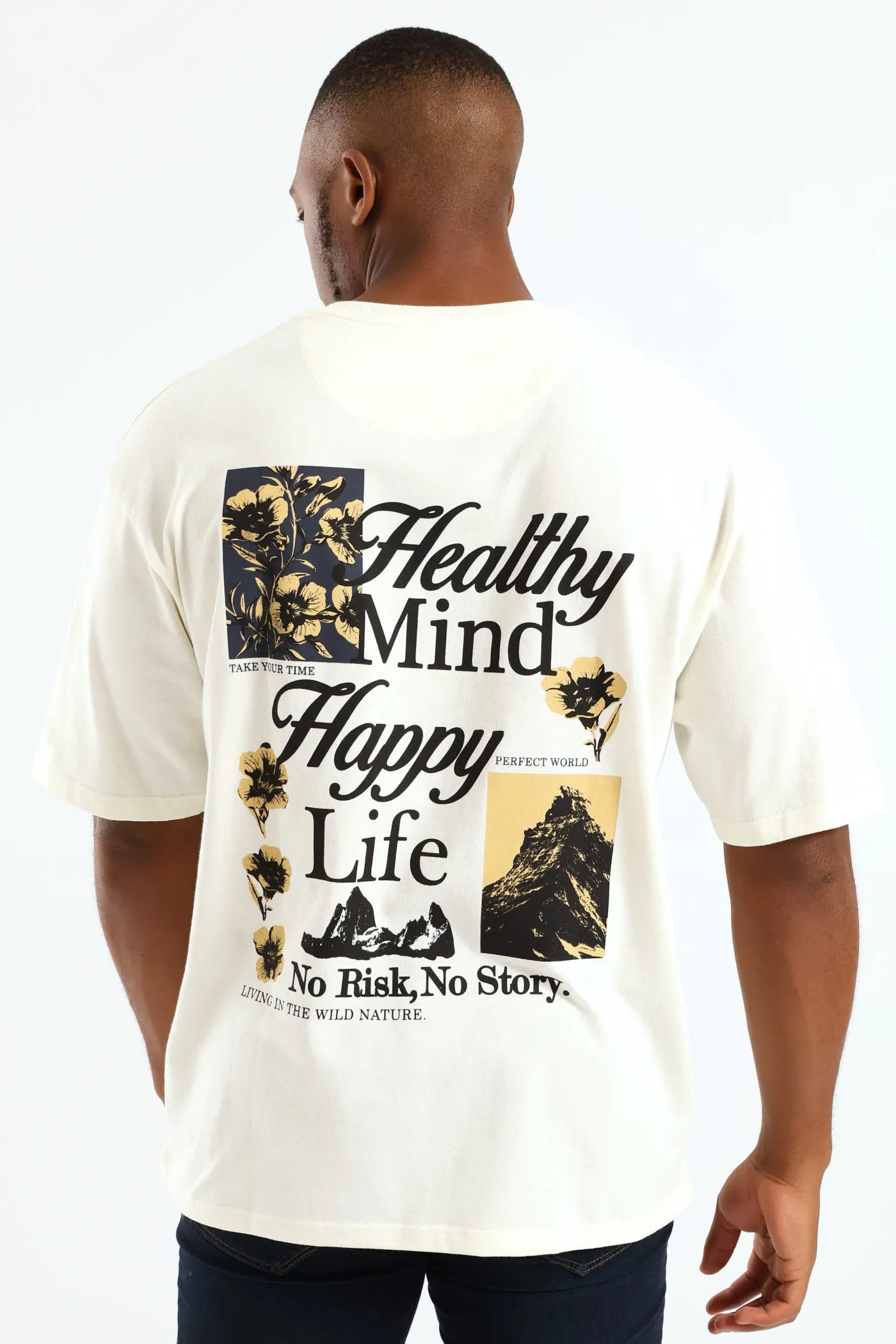 Happy Life Oversize Print Tee - Ecru sold by Edgars product image thumbnail 2